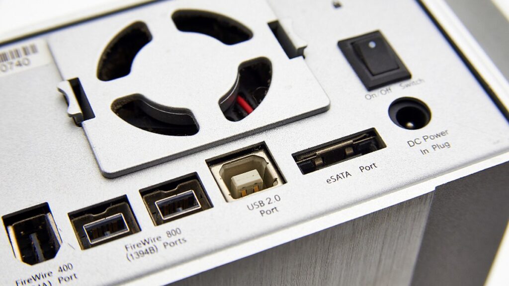External backup drive ports