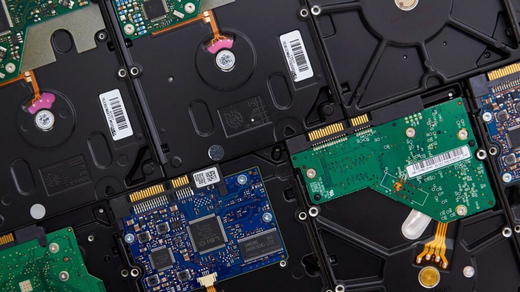Hard drives and recovery hardware used for website backup planning